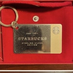 Starbucks Sterling Silver gift card key chain